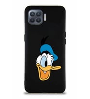 Oppo Reno 4 Lite Soft Premier Kapak Donald Duck-A Tasarımlı Silikon Kılıf - Siyah (Şeffaf)