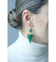Kadir Jewellery 22 Ayar Altın Kaplama Kadın Sallantılı Küpe -El İşçiliği Ve Hipoalerjenik Küpe