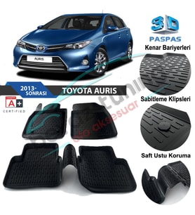 Toyota Auris Havuzlu 3D Paspas Niken Siyah 2012 Sonrası