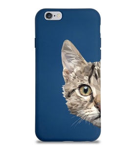 Apple iPhone 6 S Uyumlu Lansman Kılıf Catface Tasarımlı Altı Kapalı İçi Kadife Kaplı Silikon Kapak (Şeffaf)