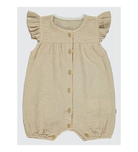 Civil Baby Kız Bebek Patiksiz Tulum 6-18 Ay Sütlü Kahve