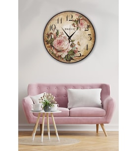 Bilge Retro Tasarımlı Duvar Saati 35 X 35 Cm (Baskılı)