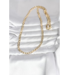 14K Gold Renk Kalın Zincir 60 cm Kadın Kolye (CM) (Standart)