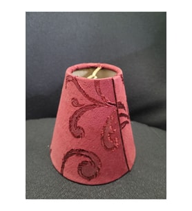 Aplik Lamba Şapkası 12cm Yükseklik 12,5cm Çap Kumaş Bordo İşleme Desenli 1 Adet