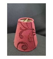 Aplik Lamba Şapkası 12cm Yükseklik 12,5cm Çap Kumaş Bordo İşleme Desenli 1 Adet