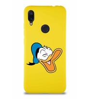Xiaomi Redmi Note 7 Pro Soft Premier Kapak Donald Duck-E Tasarımlı Silikon Kılıf - Sarı (Şeffaf)