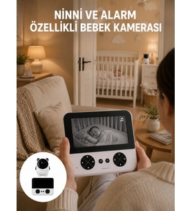 Uzaktan Kontrollü Hd Bebek Kamerası Zoom Ve Sıcaklık Sensörlü Yeni Nesil