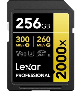 Lexar Professional 2000x SDHC SDXC UHS II Kartlar, Siyah ve Sarı, 256 GB - OUTLET ÜRÜN
