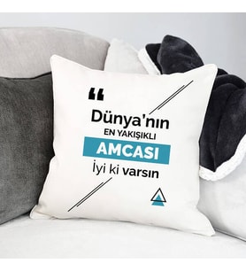 Kişiye Özel Mesajlı Amcaya Hediye Yastık