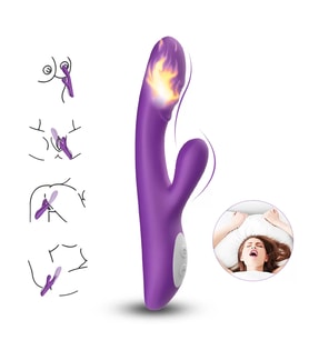 PRIME TOYS Spark Isıtmalı Klitoris ve G Spot Uyarıcı 2 in 1 Rabbit Vibratör - Mor