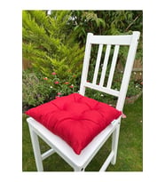 Kırmızı Sandalye Minderi 35x35cm Pamuklu Minder Kare Sandalye Minderi Ve Sırt Minderi (Çok Renkli)