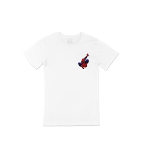 Spiderman Cep Logo Tasarımlı Beyaz Tişört