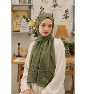 Lesscarves Desenli Pamuk İpek Şal LS2302