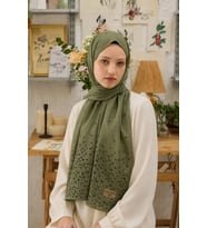 Lesscarves Desenli Pamuk İpek Şal LS2302
