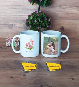 Flamingo Kupa Bardak Beyaz Fotoğraflı