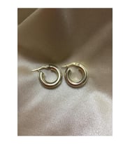 925 Ayar Gümüş Gold Halka Küpe