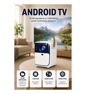 Android TV Kutusu 32 GB Depolama 1 GB RAM – HDMI USB ve Dahili Fanlı