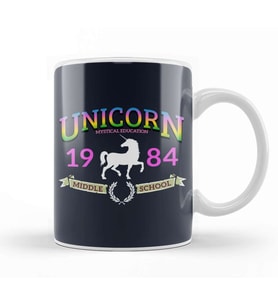 Unicorn Middle School Logo Kupa Bardak Porselen