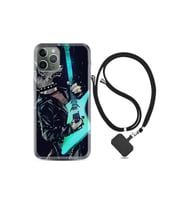 Apple Iphone 11 Pro Max Kılıf Silikon Desen Boyun Askılı Dog Guitar 1789