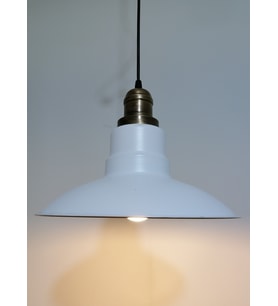 RİOLİGHT RETRO BEYAZ İÇİ BEYAZ  TEKLİ METAL SARKIT ÇAP: 30CM (Siyah)