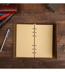 Kutulu Deri Defter ve Metal Roller Kalem Seti - Yaprak Desenli - Baskıya Uygun