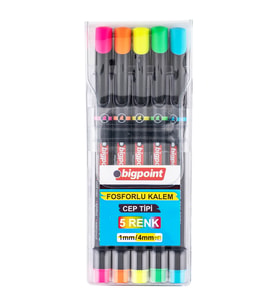 Bigpoint Fosforlu Kalem Cep Tipi 5'li Set