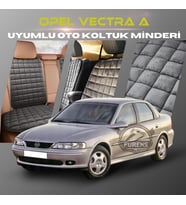 Opel Vectra Antrasit Renk Tay Tüyü Cepli & Terletmez Sırtlı Oto Koltuk Minder Seti - Koltuk Koruma Kılıfı (ÖN & ARKA TAM SET)