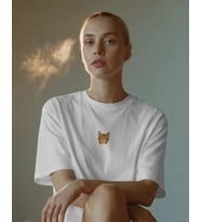 Kadın Bengal Kedisi Baskılı Oversize Tişört – Minimal Bengal Cat Tasarım