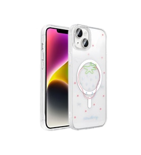 Apple iPhone 13 Kılıf M-Safe Şarj Özellikli Şeffaf Zore Folk Sert Kapak