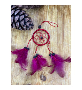 Rüyakapanı / Düşkapanı Kırmızı Bohem Çanta Aksesuarı Araba Süsü Dikiz Ayna Süsü Dreamcatcher