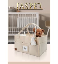 Jasper Keçe Bej Sade Fotoğraf Bölmeli Kapaklı Çok Amaçlı Anne Bebek Bakım Çantas (Standart)