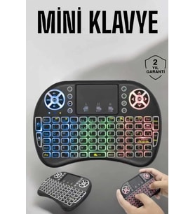 Mey İthalat® Işıklı Kablosuz Mini Q Klavye Tüm Cihazlara Uyumlu