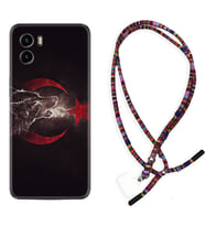 Vivo Y15S Y32 Y33S Y51 Y53S Kılıf Boyun Asklı Rasta Silikon Kurt ve Ay Yıldız 1403