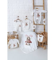 Pia Baby Premium Lüks Yenidoğan Kız Bebek Hediyesi 10 Parça İsim Baskılı Set 5093-01 (Krem)