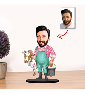 Kisiye Özel Karikatür Erkek ÇİFTÇİ Biblo
