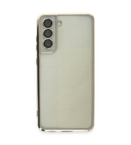 Samsung Galaxy S21 Fe Kılıf Kamera Korumalı Lensli Silikon - Gold