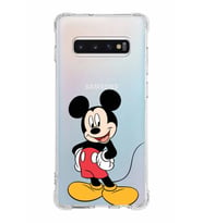 Samsung Galaxy S10 Plus  Köşe Korumalı Antişok Kapak Mickey Mouse Tasarımlı Şeffaf  Kılıf