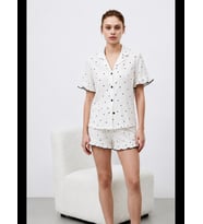 Night Kadın Premium Fırfırlı Pijama Takımı