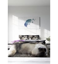 Çift Kişilik ( Lastikli Çarşaflı ) %100 Pamuk Saten Nevresim Takımı Husky