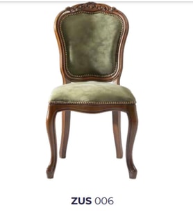 Sandalye 19746 Zus2137 Klasik Model KALİTE Kumaş Ceviz Kayın Aslan Ayak El Yapım (Kahverengi)
