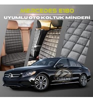 Mercedes E180 Antrasit Renk Tay Tüyü Cepli & Terletmez Sırtlı Oto Koltuk Minder Seti - Koltuk Koruma Kılıfı (ÖN & ARKA TAM SET)