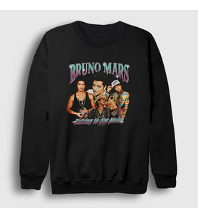 Presmono Unisex Siyah Poster Müzik Bruno Mars Sweatshirt 477578tt