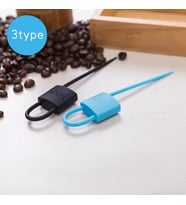 Kilit Şeklinde Silikon Kablo ve Poşet Bağlama Aparatı (3'lü Set)