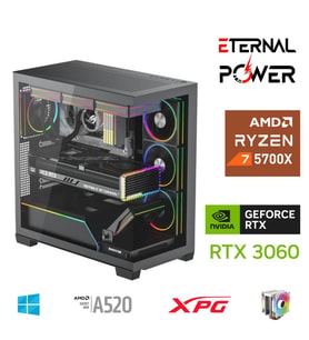 ETERNAL POWER RYZEN 7 5700X 32G DDR4 1TB M.2 RTX3060 A520 T650W