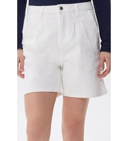 Lacoste Women's Loose Fit Denim White Bermuda Jean Shorts Kadın Bol Kesim Kot Şort Beyaz