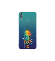 Huawei Y7 2019 ile uyumlu Splash ahtapot tasarımlı şeffaf silikon kılıf