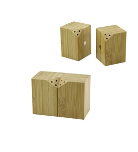 5X5CM--Y:7CM   2PCS   MIKNATISLI İKİZ   AHŞAP BAMBU  BAHARATLIK - TUZLUK (4767)