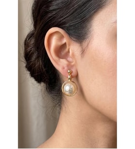 İNCİ SALLANTILI KÜPE 4 CM.