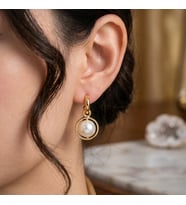 İNCİ SALLANTILI KÜPE 4 CM.