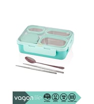 Bento 950ml Tek Katlı 4 Bölmeli Çelik Sefer Tası Yemek Kutusu
